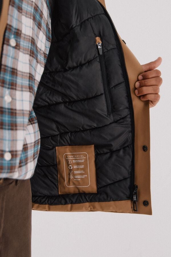 Cortefiel Hooded parka Camel