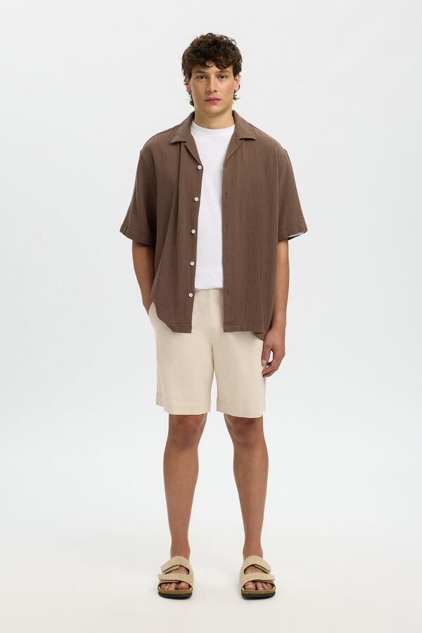 Selected Cal&ccedil;&otilde;es com bolsos laterais Tostado