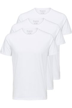Cortefiel 3-pack organic cotton t-shirts White
