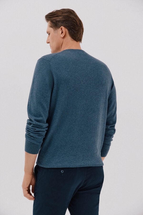 Cortefiel Crew neck cashmere crew neck jersey Blue