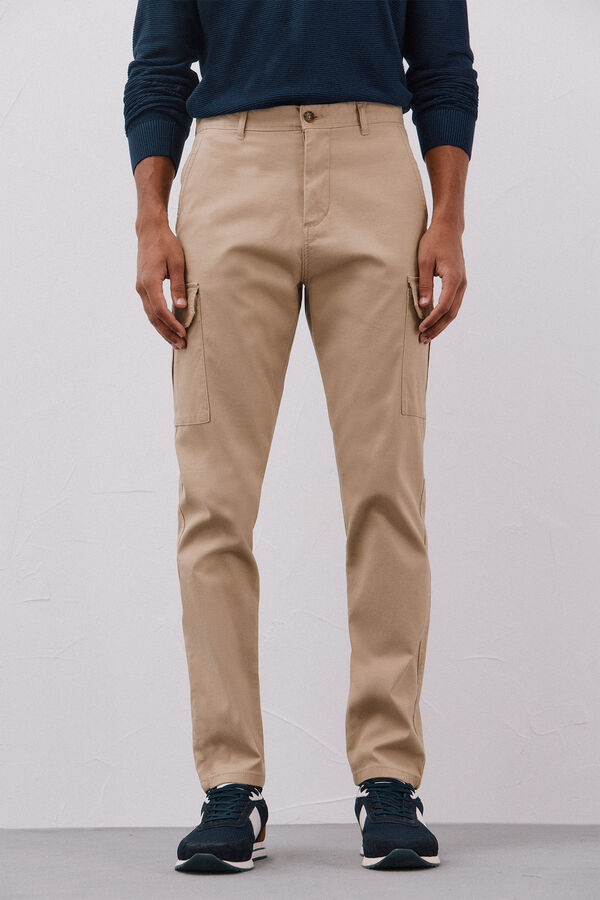 Cortefiel Lightweight cargo trousers Beige