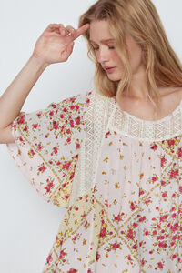 Cortefiel Patchwork print combined blouse Multicolour