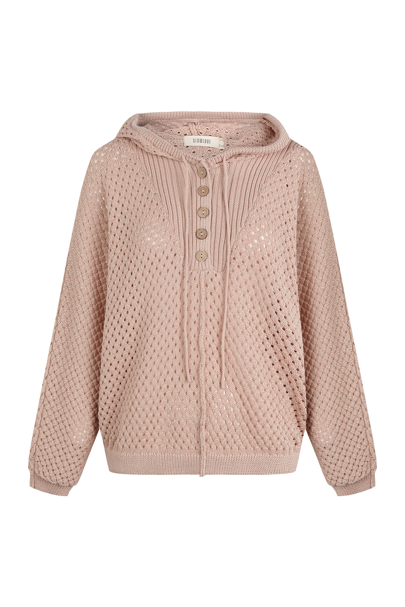 Slowlove Camisola de malha rendada com capuz