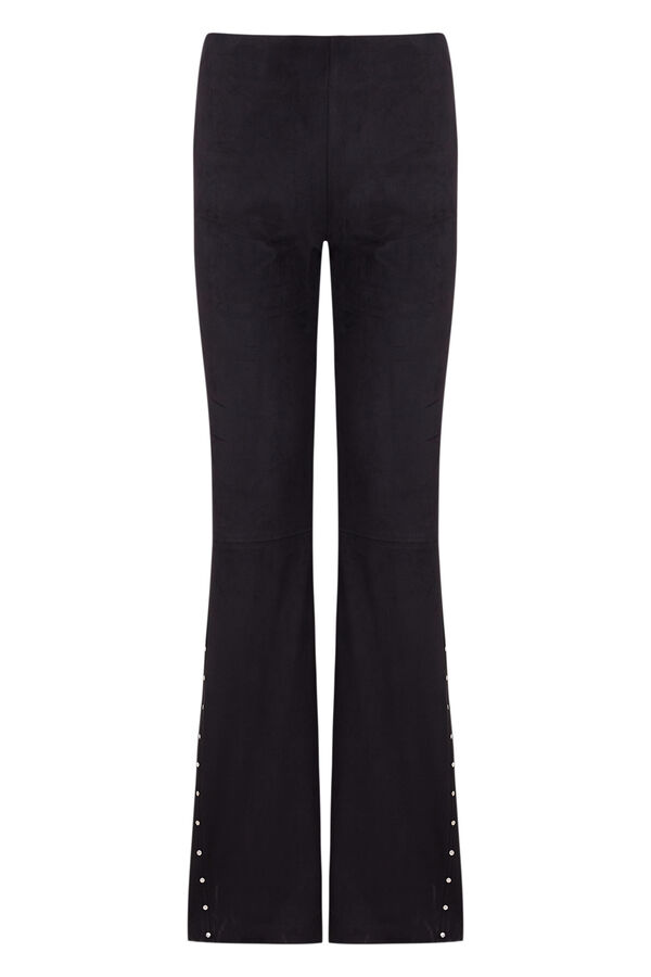 Cortefiel Studded suede trousers Black
