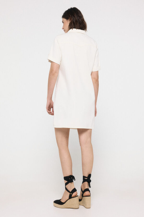 Vero Moda Vestido manga curta denim manga curta Branco
