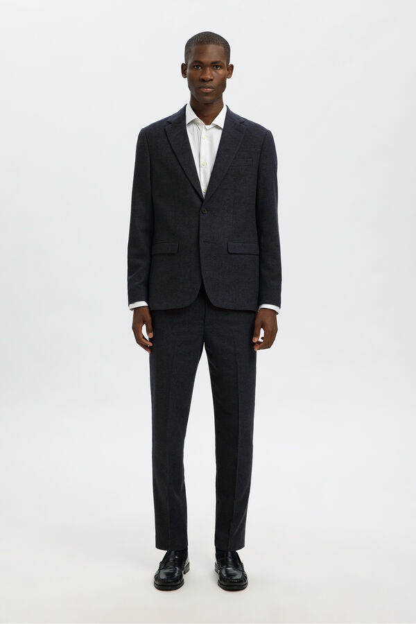 Selected Blazer de lã slim fit Azul