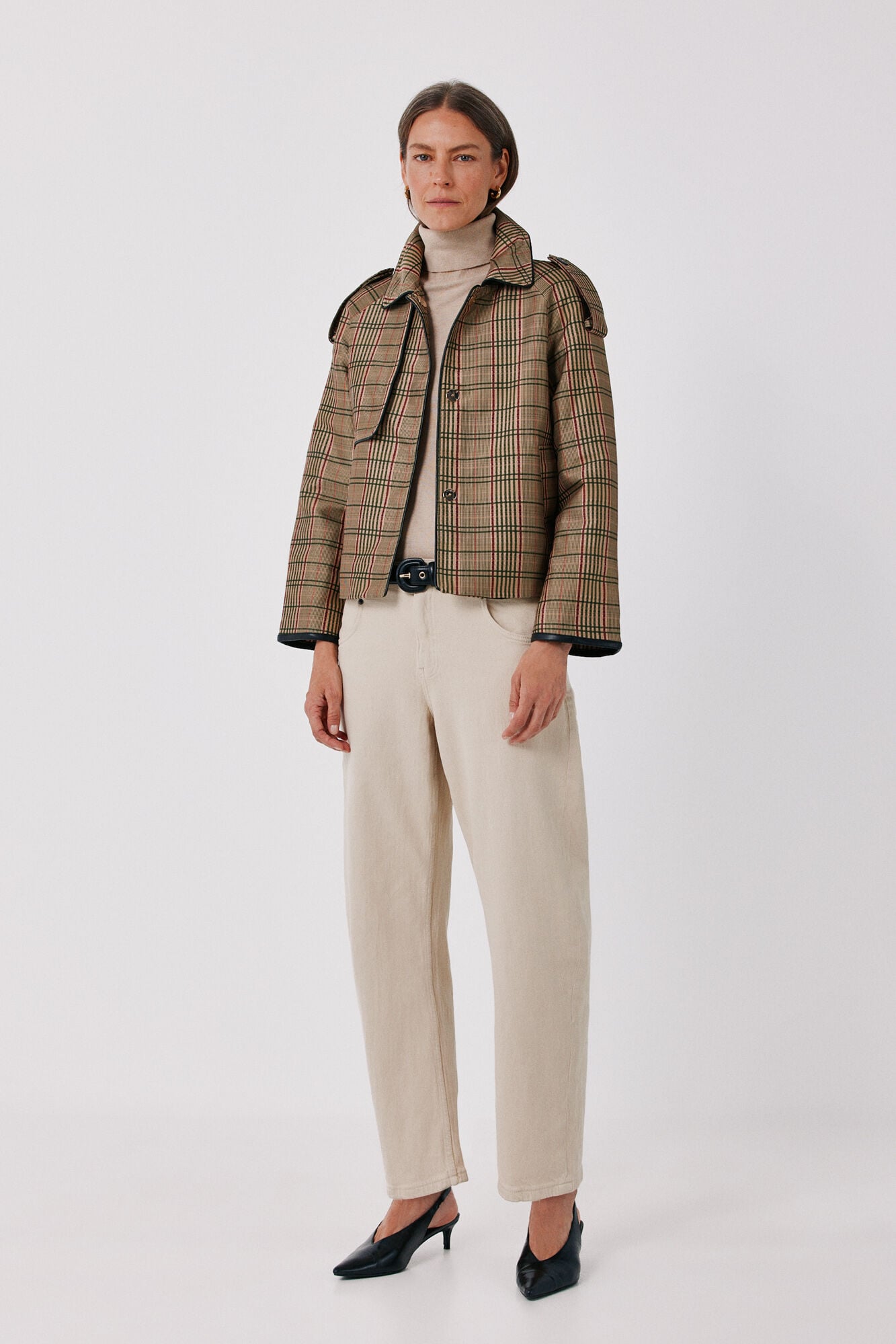 Cortefiel Satin-finish short trench