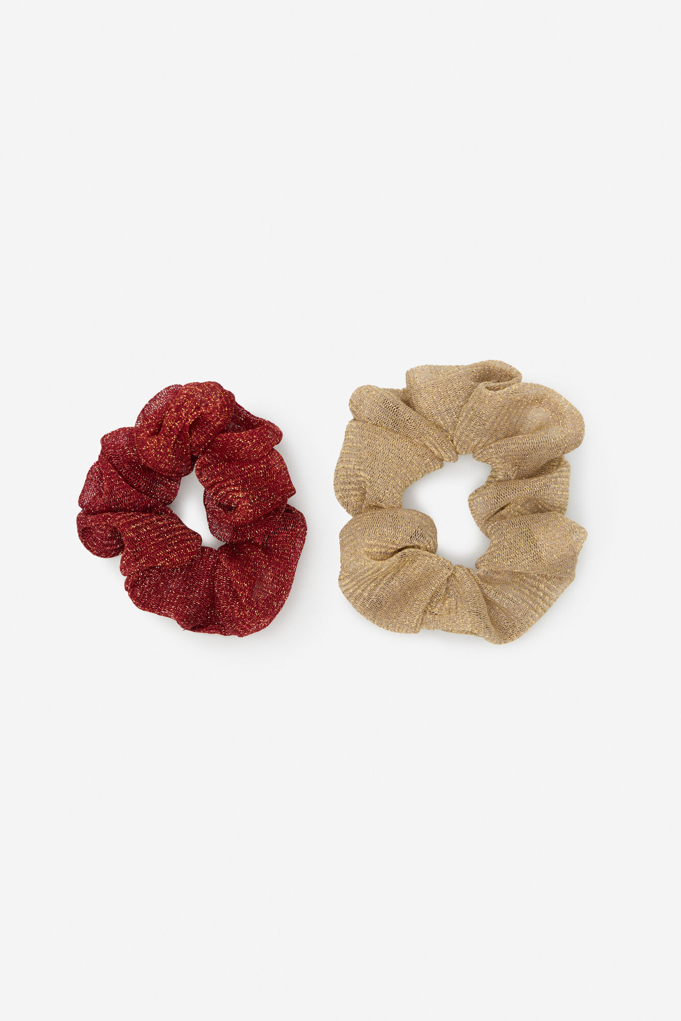 Cortefiel Pack of 2 red and ochre hair ties