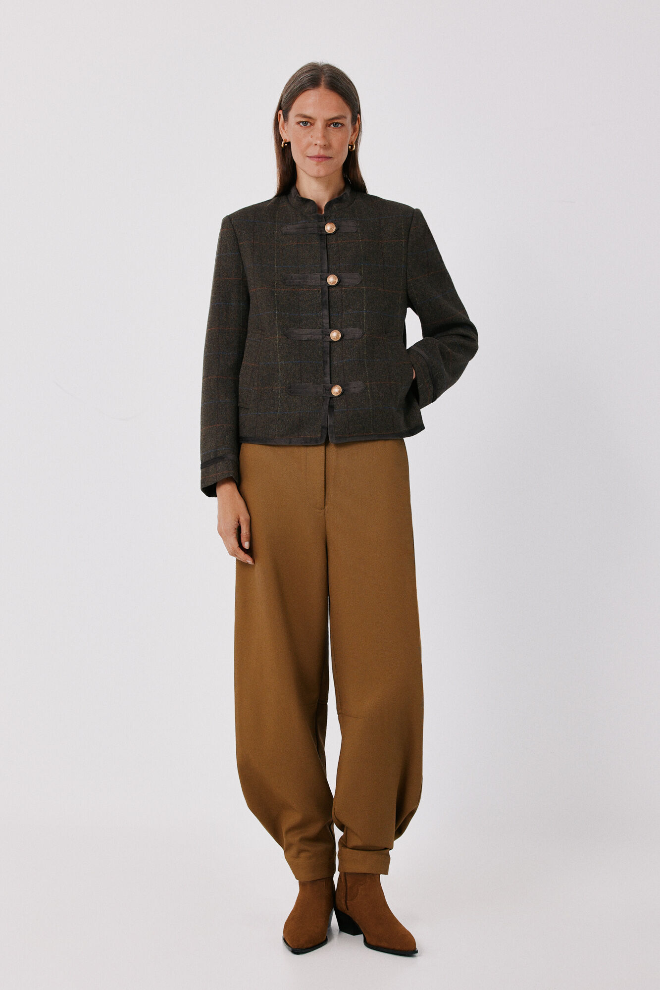 Cortefiel Plaid short jacket