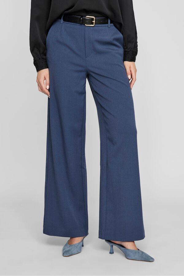 Vila Wide tailored trousers Blue