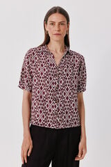 Cortefiel Short sleeve shirt Printed red