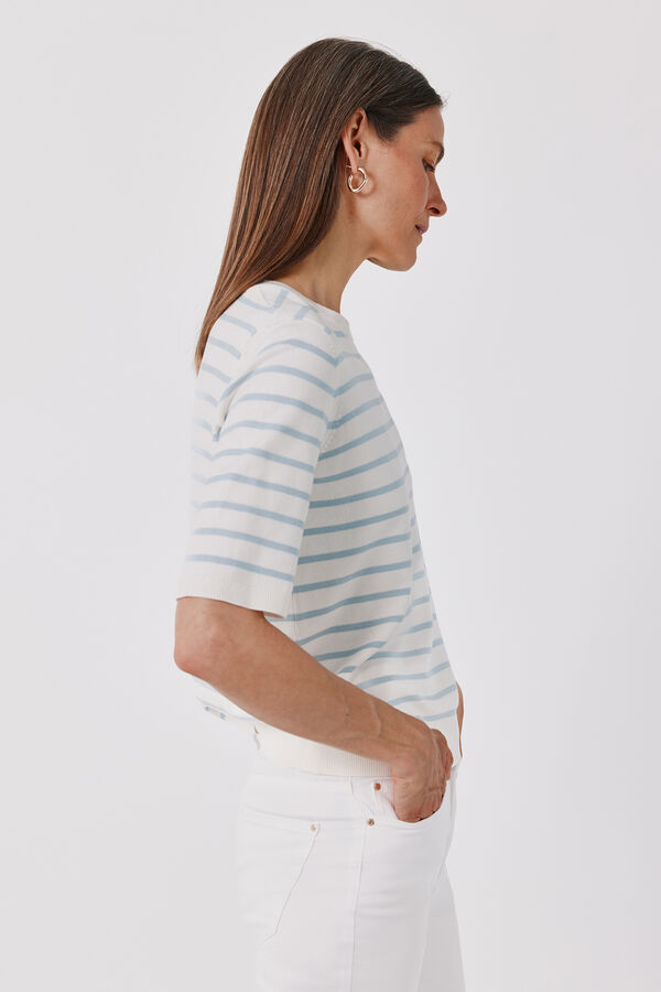 Cortefiel Short sleeve jumper Blue