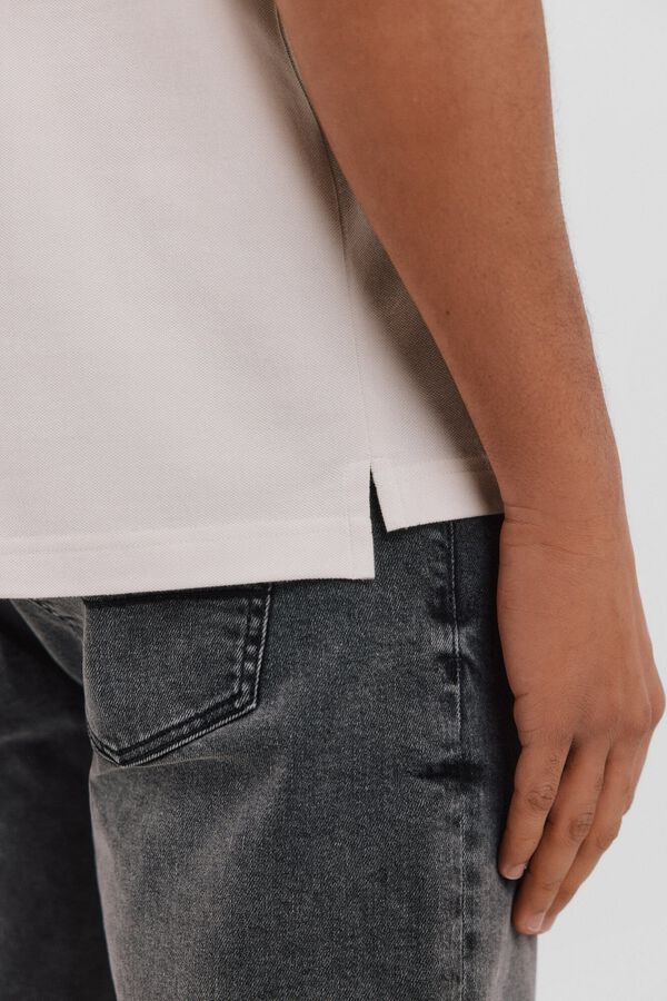 Cortefiel Basic piqué polo shirt Ivory