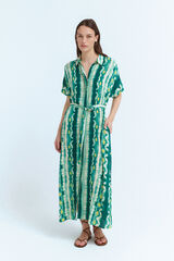 Vila Vestido camisa midi de viscose Verde