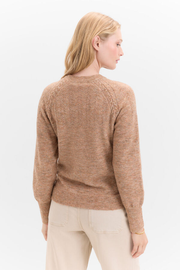 Cortefiel Openwork yoke jumper Camel