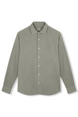 OOTO Camisa liso de algodão tencel sarja Verde
