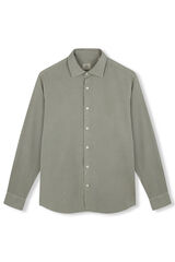 OOTO Camisa liso de algodão tencel sarja Verde