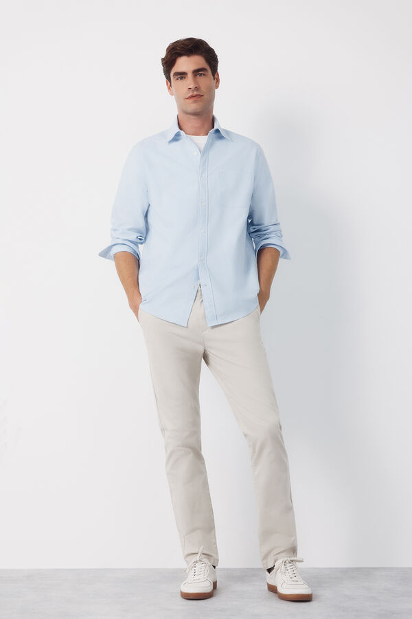 Cortefiel Plain Oxford shirt Blue