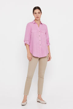 Cortefiel Camisa cargo 100%lyocell Pink