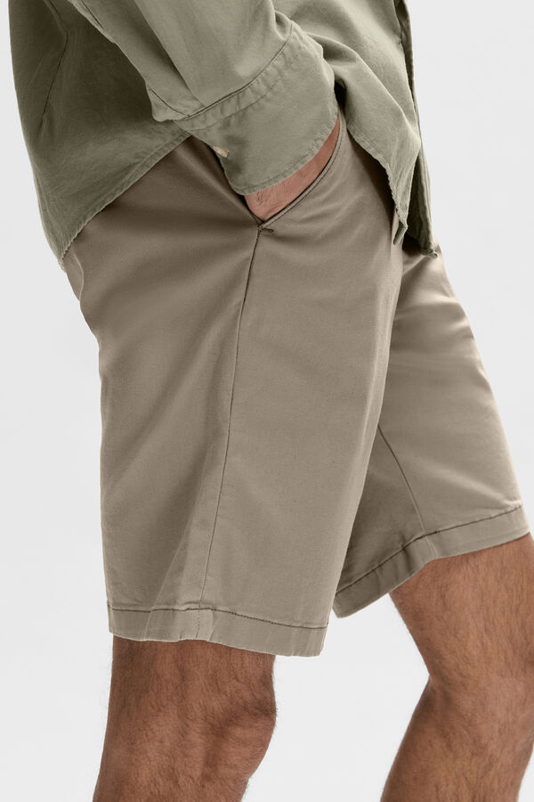 Selected Bermuda estilo calças chino slim fit Cinzento