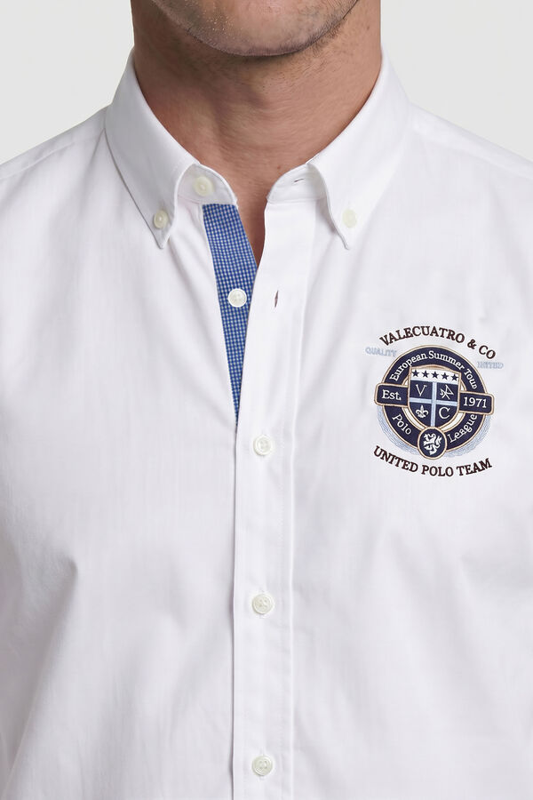Valecuatro Camisa semibordada United Polo Branco