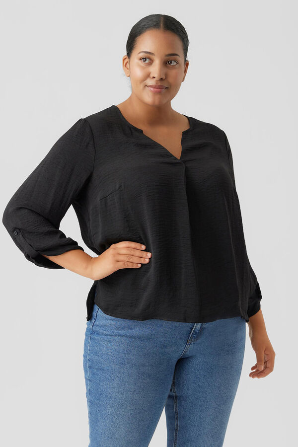 Vero Moda Curve Camisa decote em bico Curve Preto