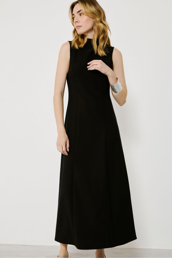Vila Vestido midi sem mangas Preto