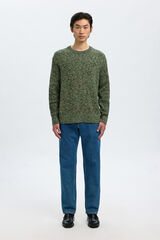 Selected 100% organic cotton crew neck jumper Green