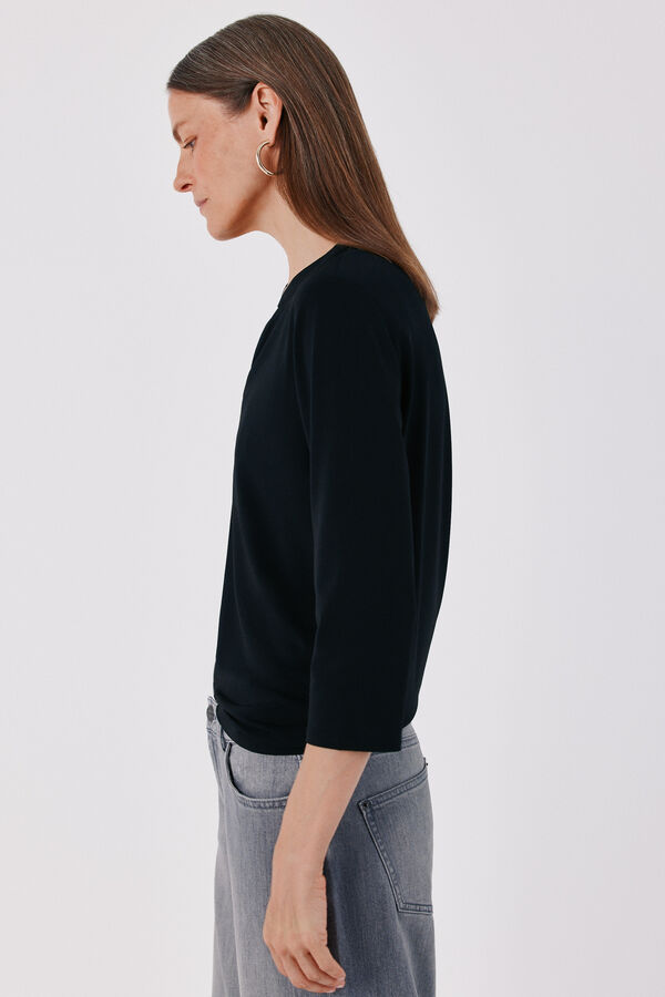 Cortefiel Henley T-shirt Black