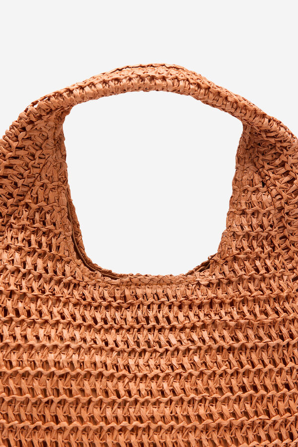 Cortefiel Bolso hobo trenzado Naranja