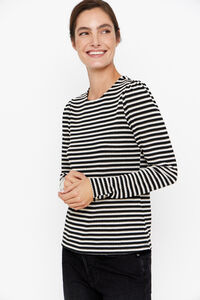 Cortefiel Comfortable striped T-shirt Printed white
