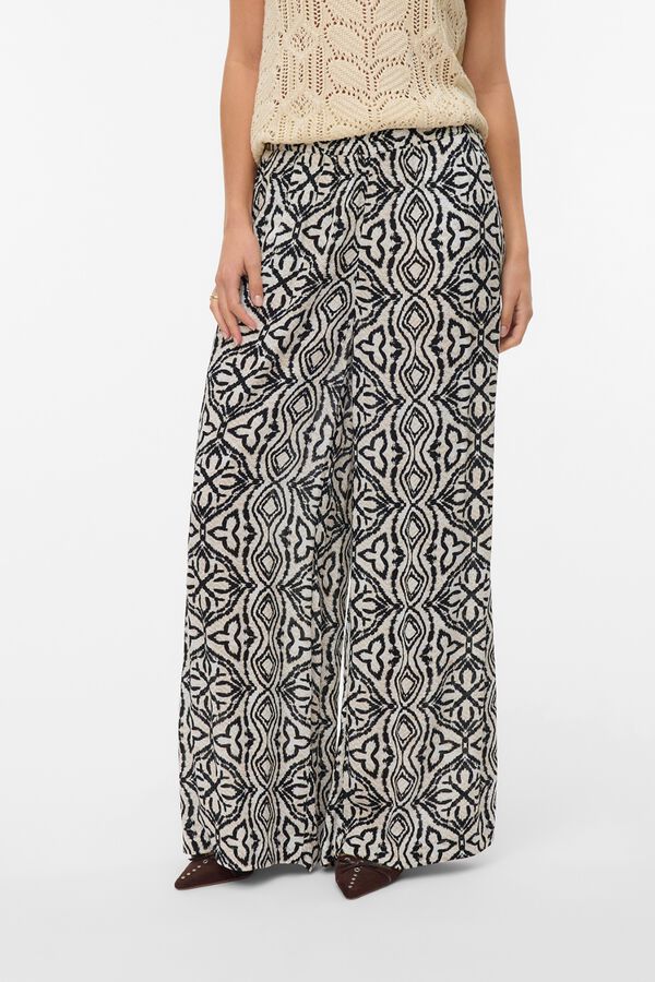 Vero Moda Cal&ccedil;a fluida com cintura el&aacute;stica Cinzento