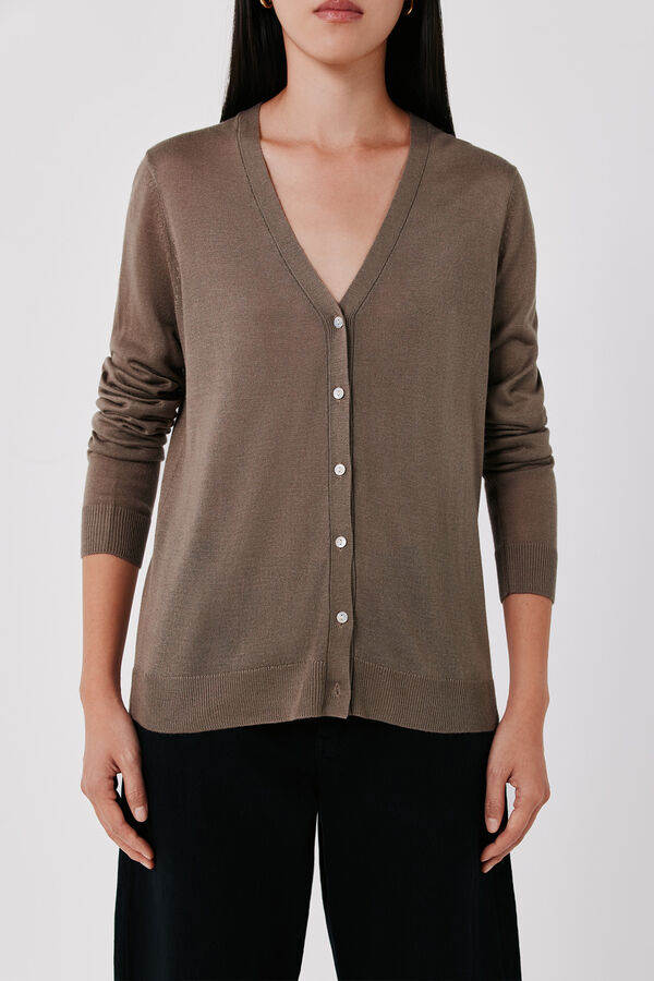 Cortefiel V-neck jacket Beige