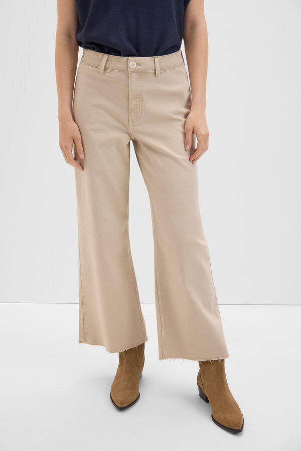 Cortefiel Marine Trousers Ivory