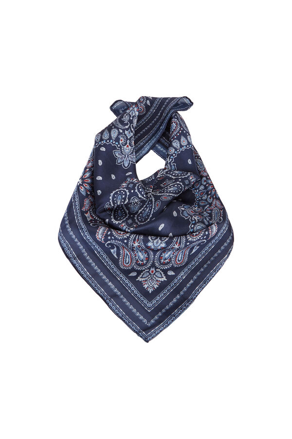 Cortefiel Satin paisley bandana Printed blue