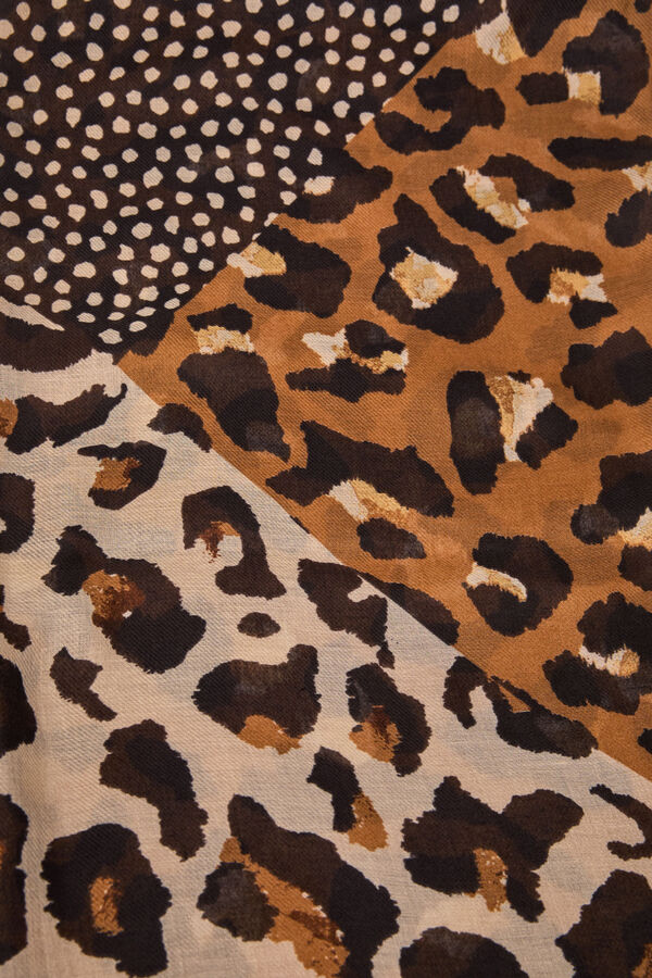 Cortefiel Leopard spot scarf Printed brown