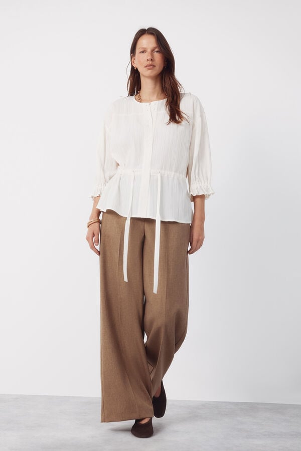 Cortefiel Palazzo trousers Beige