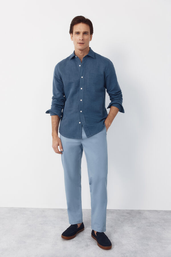 Cortefiel Regular fit chinos Blue