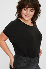 Vero Moda Curve T-shirt grande de gola redonda Preto