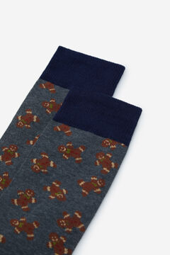Cortefiel Christmas motif socks Gray