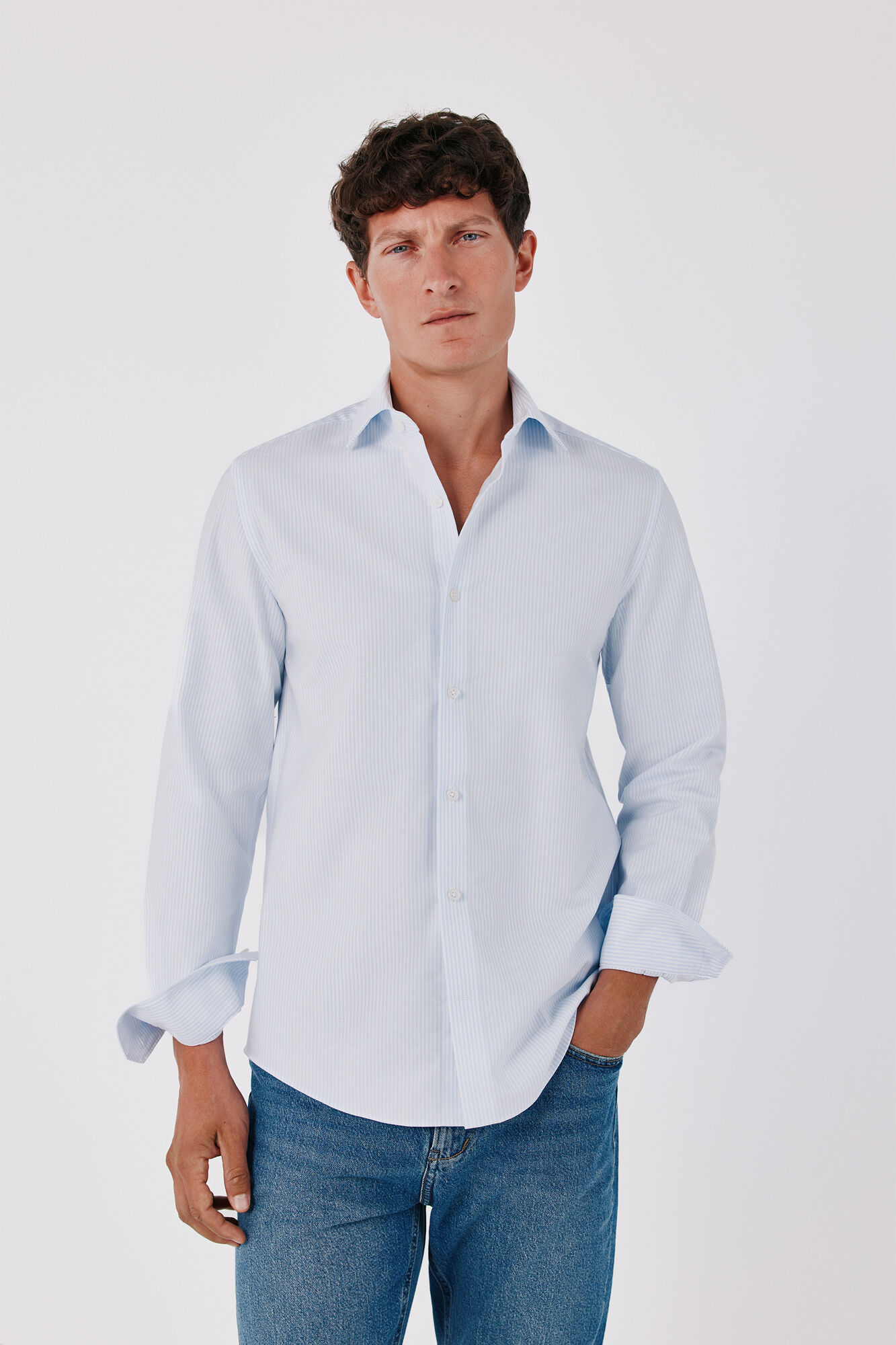 Cortefiel Striped easy-iron dress shirt