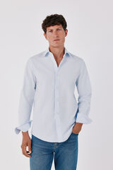 Cortefiel Striped easy-iron dress shirt Blue