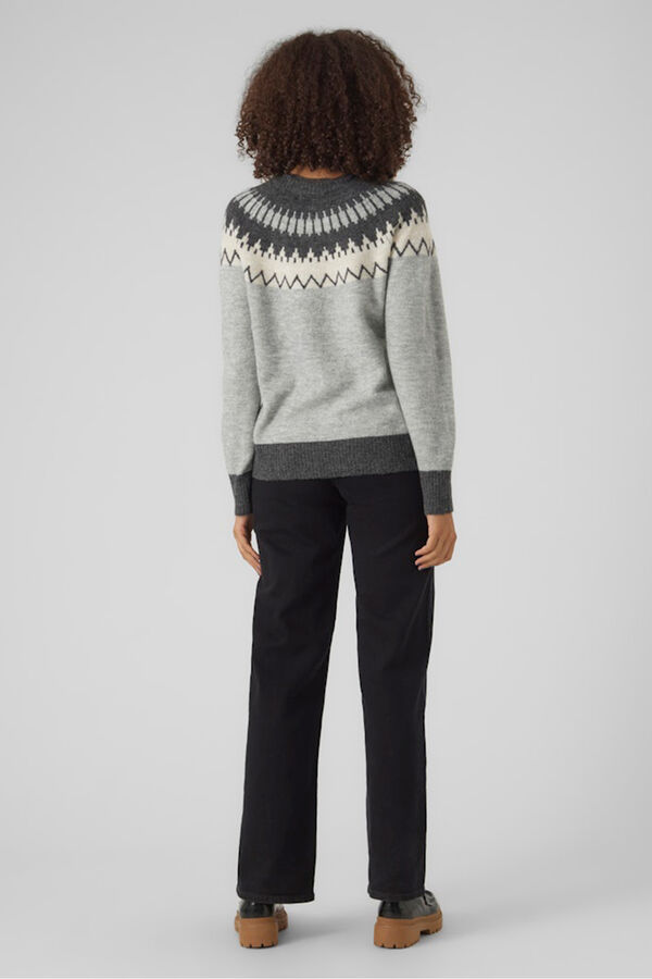 Vero Moda Camisola estampado de manga comprida feminino Cinzento