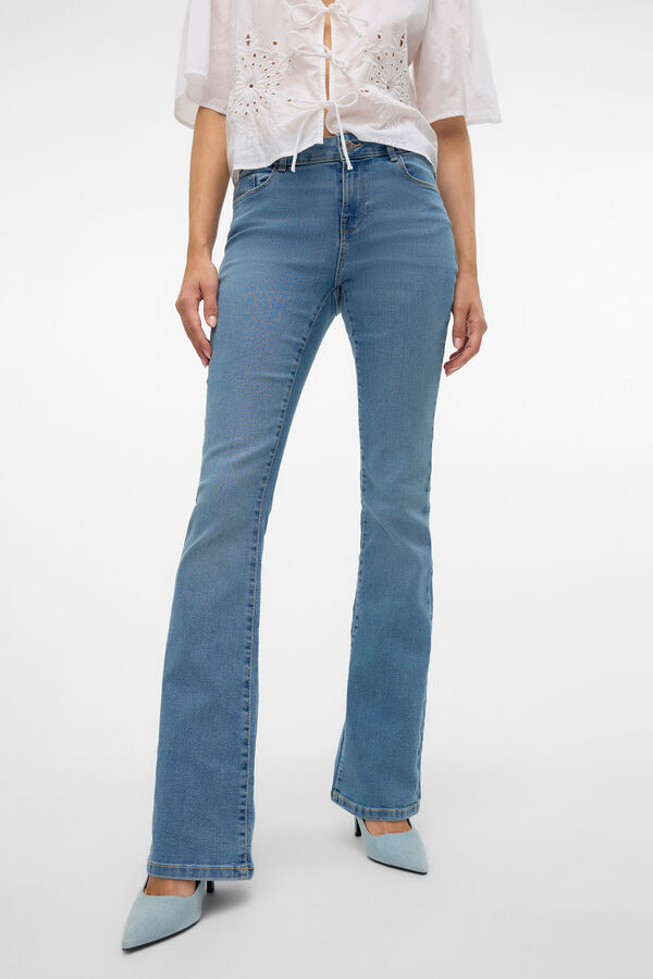 Cortefiel Flared jeans with pockets Blue