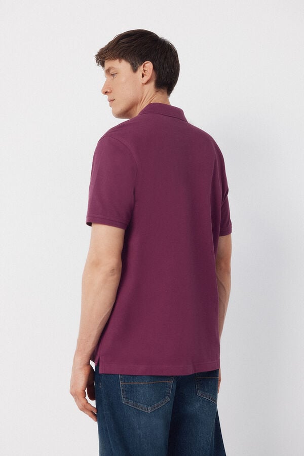 Cortefiel Basic piqu&eacute; polo shirt Pink