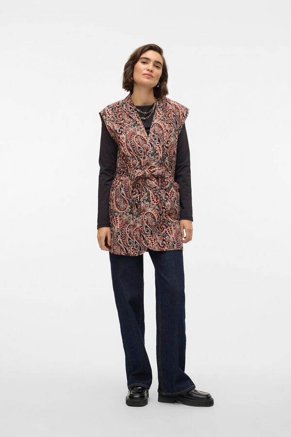 Vero Moda Colete vestido midi feminino Vermelho