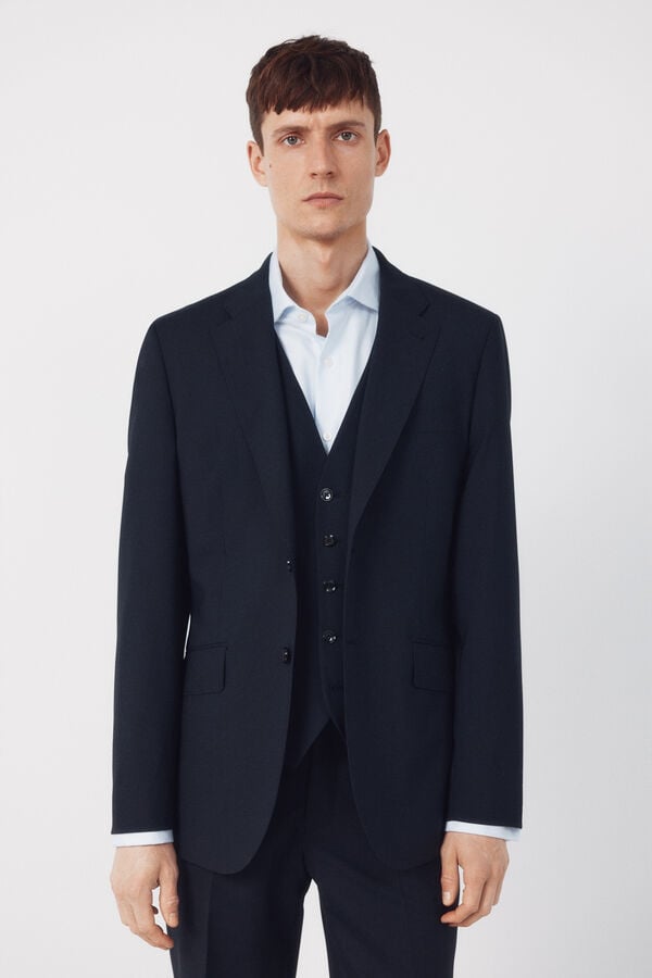 Cortefiel Blazer dynamic blue structure   Navy
