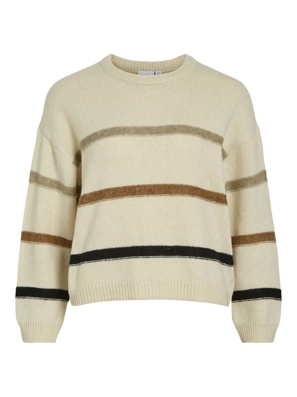 Cortefiel Striped knit jumper Grey