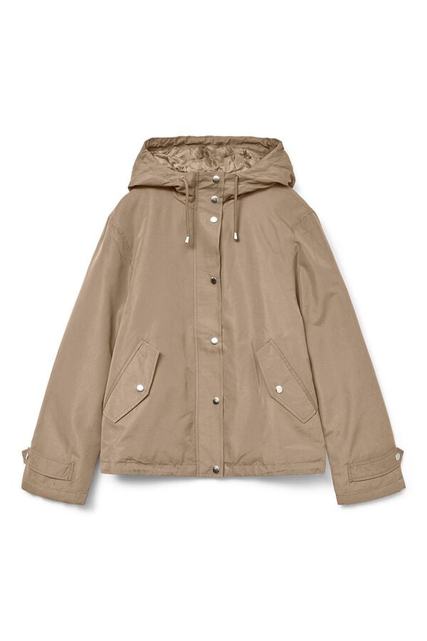 Vero Moda Blus&atilde;o leve com capuz Castanho
