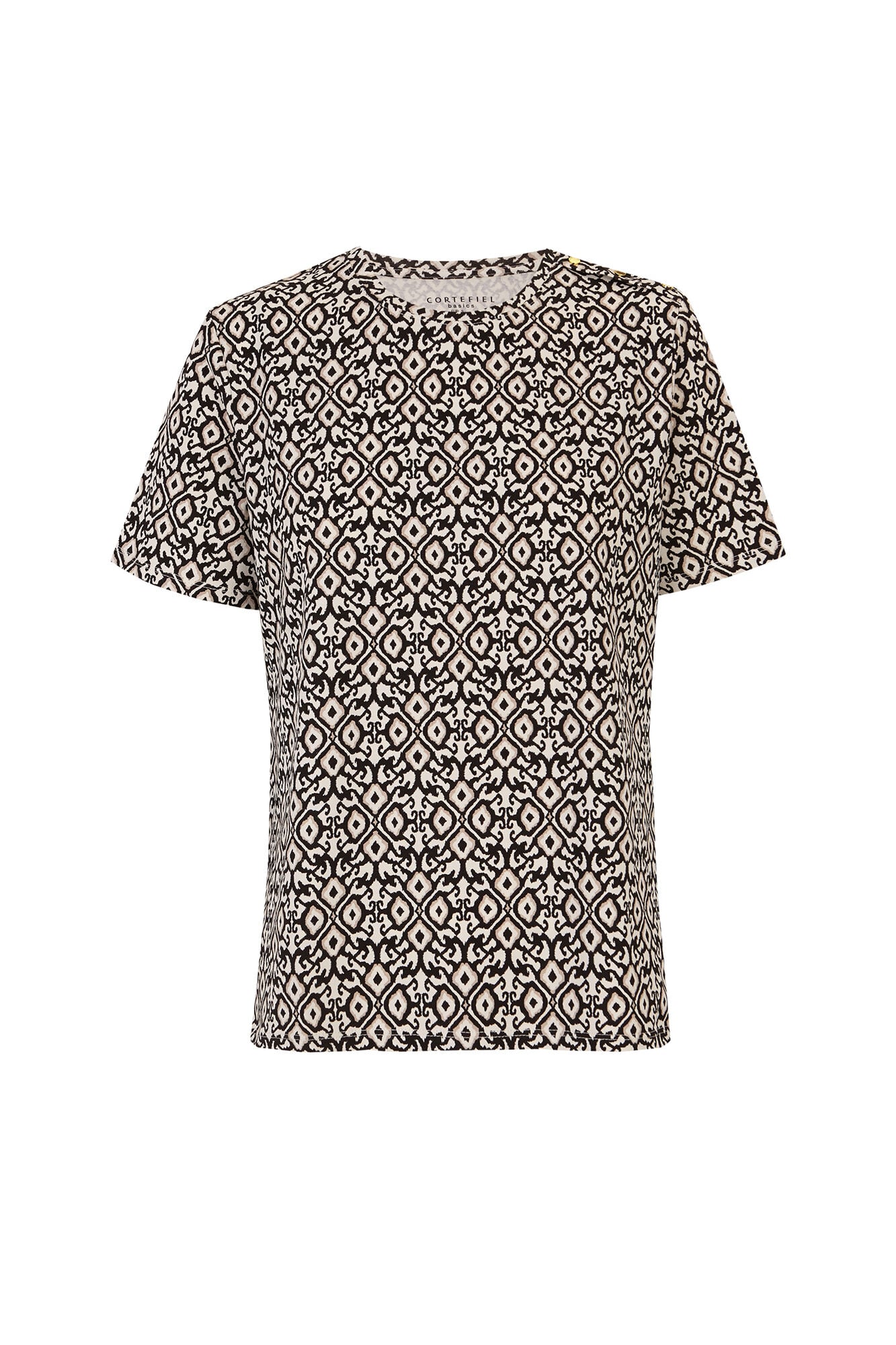 Cortefiel Gold button basic T-shirt